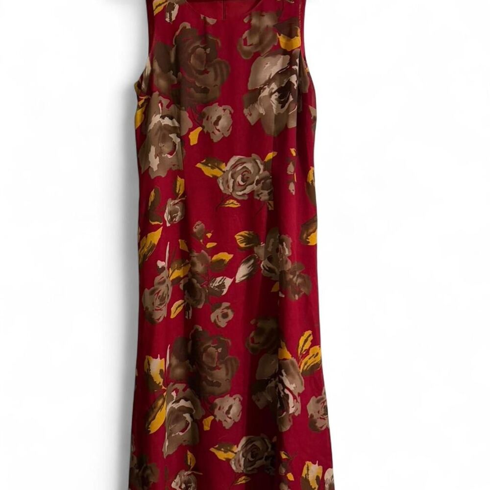 Vintage 90's Women's Red Floral Maxi Dress Size 8 Phoebe Buffay Boho Hippie